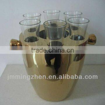 Stainless Steel Ice Bucket Led With Glass Cup photo-2