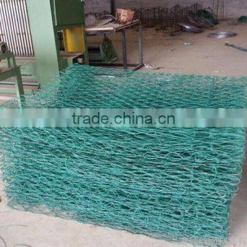 PVC coated woven hexagonal Gabion Stone Cage For Flood Control