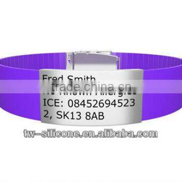 Personalized silicone elite id bracelet