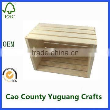 Cheap Wooden Crates Pine Wood Book Crates Unfinished photo-2