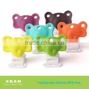 Colorful Elephant Silicone Baby Pacifier Chain Clamp