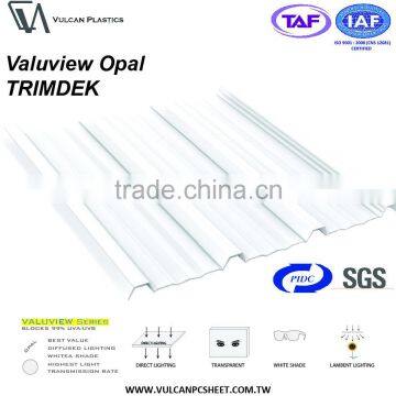 Co-Extruded Plastic Polycarbonate Corrugated Roofing Sheet (Valuview Opal TRIMDEK) photo-6