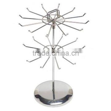 2-Tier Metal Rotating Jewelry Organizer Tower Necklace Tree Bracelet Display Stand photo-3