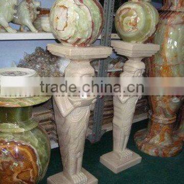 CUSTOM DESIGN VERONA BEIGE MARBLE PEDESTALS