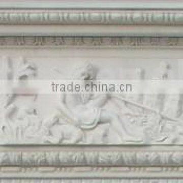 French Style White Marble Fireplace Mantel With Statue photo-2