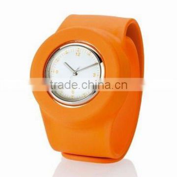 Silicone rubber wristband watch