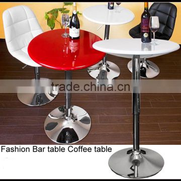 fashion modern ABS plastic top height adjustable chromed steel bar table LQ- BT312