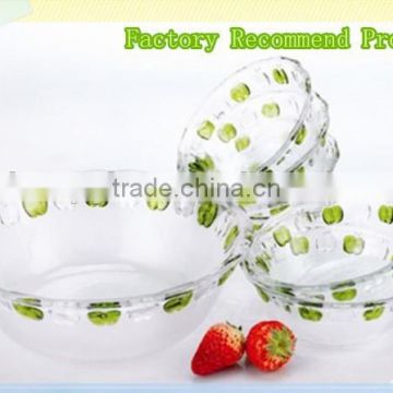 5pcs glass apple bowl with handdrawing