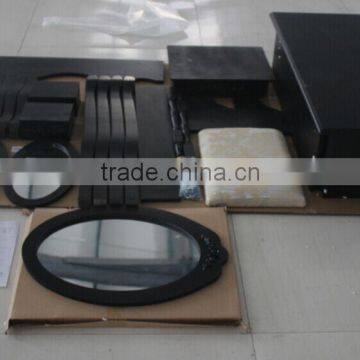 Elegant Black Dressing Table With Stool, 7 Drawers and 1 Oval Mirror photo-5