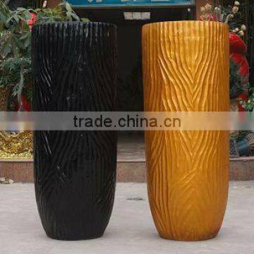 Tall Barky Solid Color Man-made GRP Flower Pot