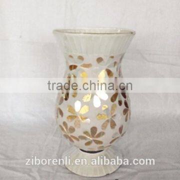 Different Shapes Golden Mosaic Glass Floral Vase photo-2