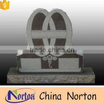 Double round shaped with rose flower carved granite tombstone monuments NTGT-044L