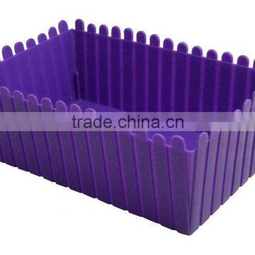 purple plastic fence container