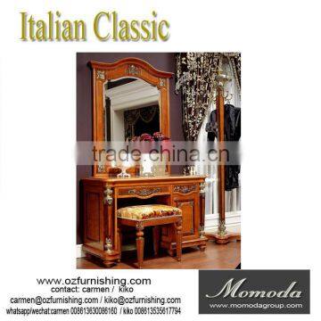 YB29 Antique Dressing Makeup Table Wooden Dresser Set Drawer Dressing Table With Mirror Stool