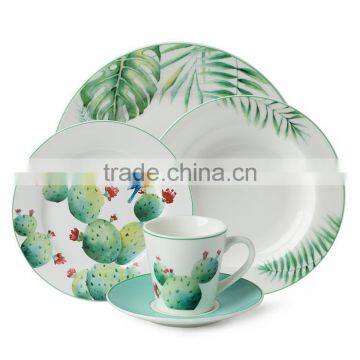 New Design Jungle Style New Bone China Dinner sets for 4