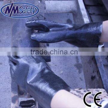 NMSAFETY cotton liner Chemical resistant pvc smooth finished wroking gloves