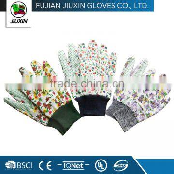 Drill cotton garden glove with PVC dots/garden glove/working glove