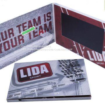 High quality A5 Size 7'' LCD Screen Card / Video Greeting Card / Video brochure with lithium battery