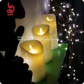 Copper fairy light with led flameless waving candle light wax material remote control