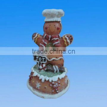 resin christmas gingerbread man music box