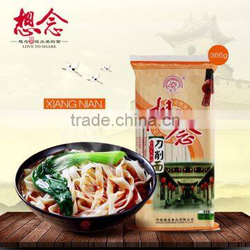 Sliced Wide Noodle 366g Instant Dried Noodles with 6 Sauce Bags 6mm Wide