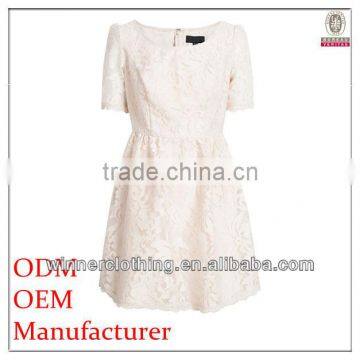 Modern high quality fashion new design ladies' lace overall thick short-sleeved new hot sexy nighty dress