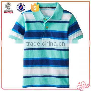 2015 Latest Design Stripe Printing Fancy Boys Child Cloths With Polo Collar photo-6
