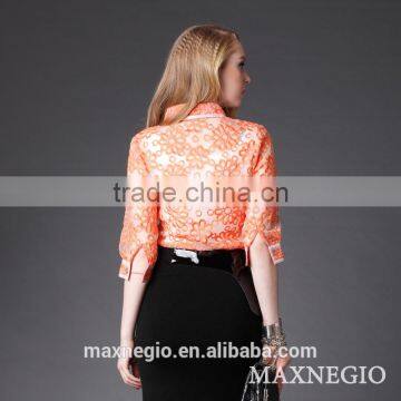 Women Casual Blouse Designs Casual Shirt Office Uniform photo-4