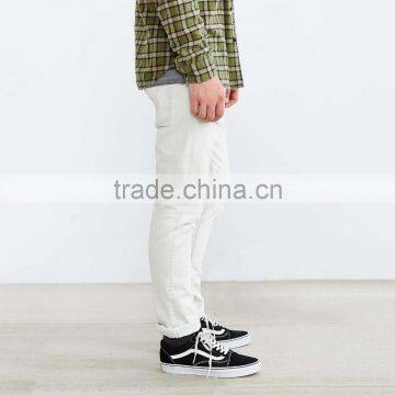 White Plain Ripped Jeans 2016 Men Washed Cheap Wholesale China photo-3