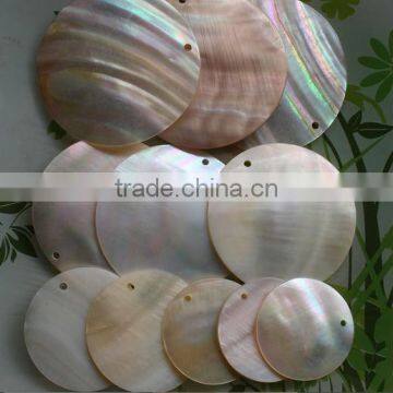 quality natural round shell charms pendant for earrings diy round shell charms jewelry accessories with single hole 2016