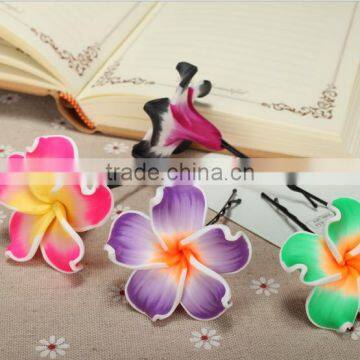 45mm big frangipani flower clay charms diy custom polymer clay beads 2016 clay jewelry accessories