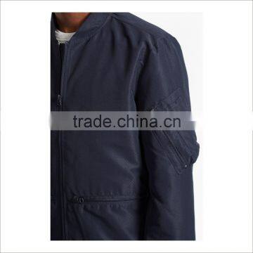 Factory Custom Patch Mens Leather Jacket In Dark Blue photo-3