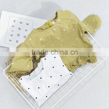 1-6 Years Wholesale 2017 Autumn Cotton Full Sleeves Dot Lotus Leaf Girls Blouses (pick Size Color) photo-2