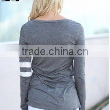 Long Sleeve Women Patchwork T-shirt photo-4