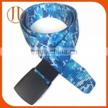 Outdoor leisure canvas belt ocean camouflage navy braided nylon flat belt