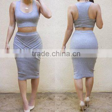 Summer 2pcs Skirts Bodycon Dresses for Women photo-3