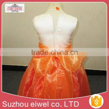 Orange Organza Flower Girl Dress photo-4