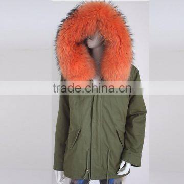 Myfur Customized Luxury Raccoon Fur Hood Women Fur Parka Wholesale