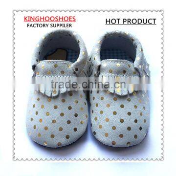 gold dot moccasin shoes rubber sole shoes 2016 new style shoes