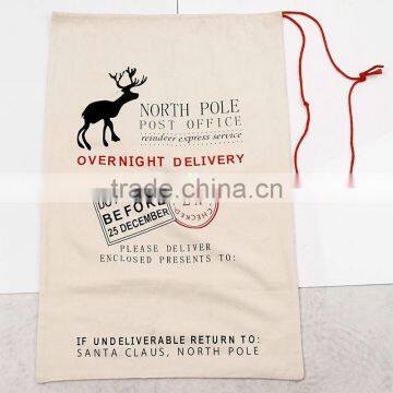 Personalized Canvas Santa Sack With Red Drawstring photo-3