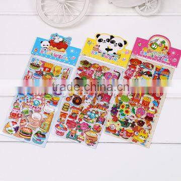 Children puffy sticker ,multicolor decoration PVC stikcer bubble DIY sticker carton pop-up sticker crystal sticker