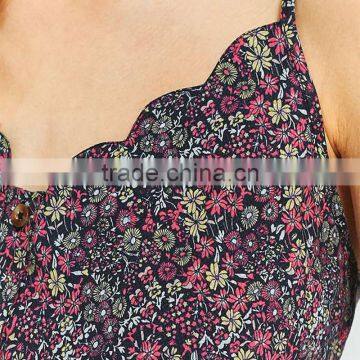 Pins & Needles Loose Fit Button Floral Printed Scallop Edges Cami Strappy Tanks photo-6