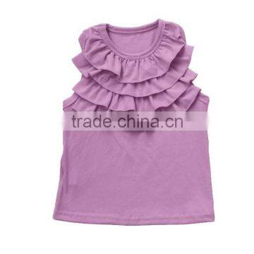 Hot Selling Icing Ruffle Boutique Baby Girl Cotton Lastest Tank Top 2017 Summer photo-2