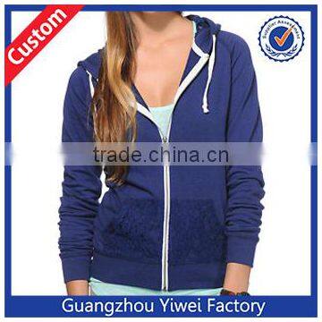 Trillium Crochet Navy Zip Up Sports Hoodie Manufacturers Guangzhou