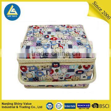 Single Handle Sewing Baskert With Sewing Kit Accessories , Various Colors And Patterns photo-3