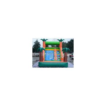 Residential EN71 Inflatable Pool Water Slide Green Jungle With Sprayers , Durable Vinyl