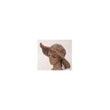 Nougat Raffia Sun Hats With 12cm Color Lump Big Brim For Party