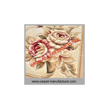 China Machine Made Loop Tile Jacquard Wool Carpet Rugs With PP Backing photo-3