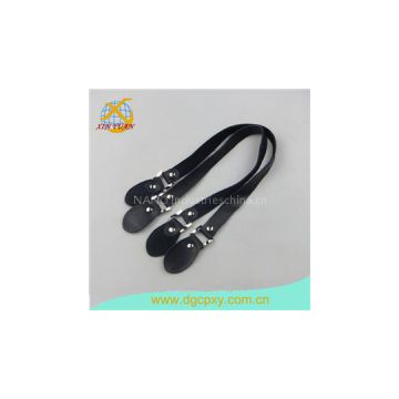 Leather Handle With Metal Buckle Dog Collar 20.8 Inch A Pair Black Genuine Leather Bag Handle