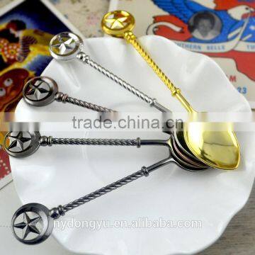 high quality retro stainless steel coffee spoon /jy star stainless steel tea spoon /fancy dessert spoon